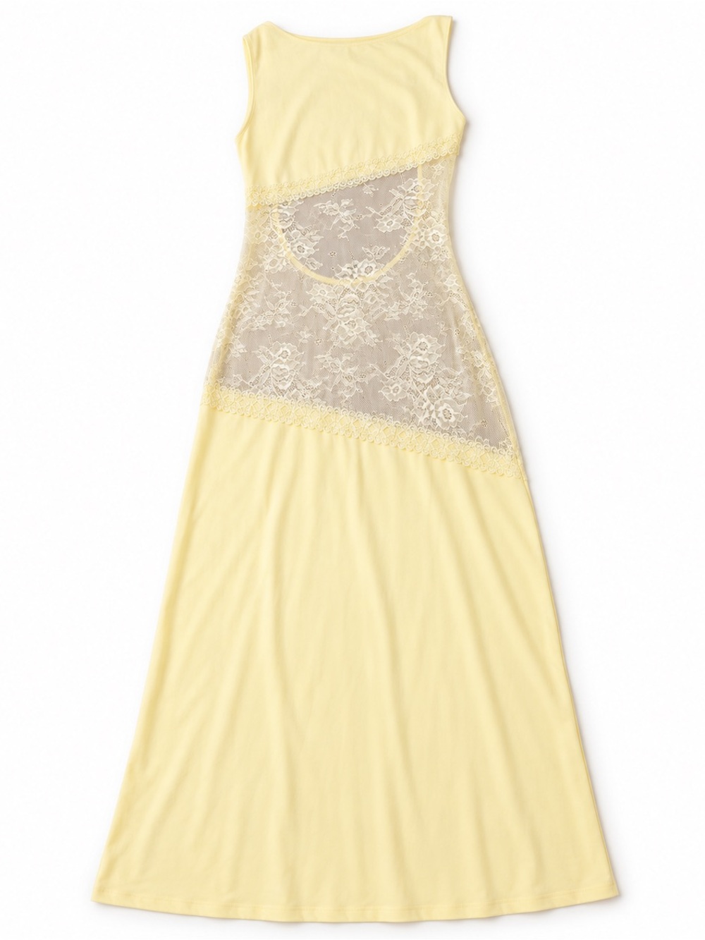 Peppermayo Pale Yellow Lace-Back Swim Coverup Dress - Picture 3 of 3